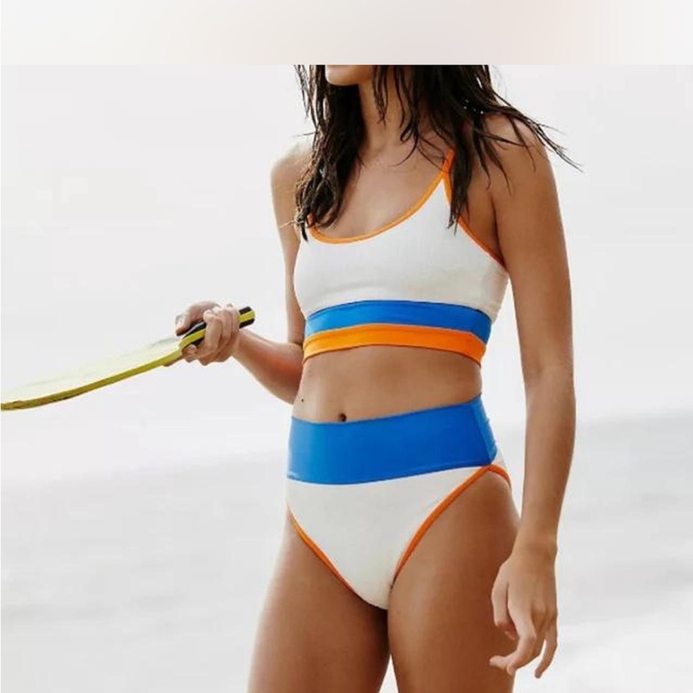 Beach Riot Blue and Orange Bikini Set
